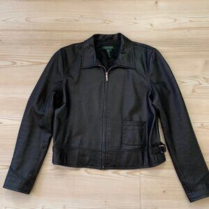 New Lauren Ralph Lauren 100% Leather Coat